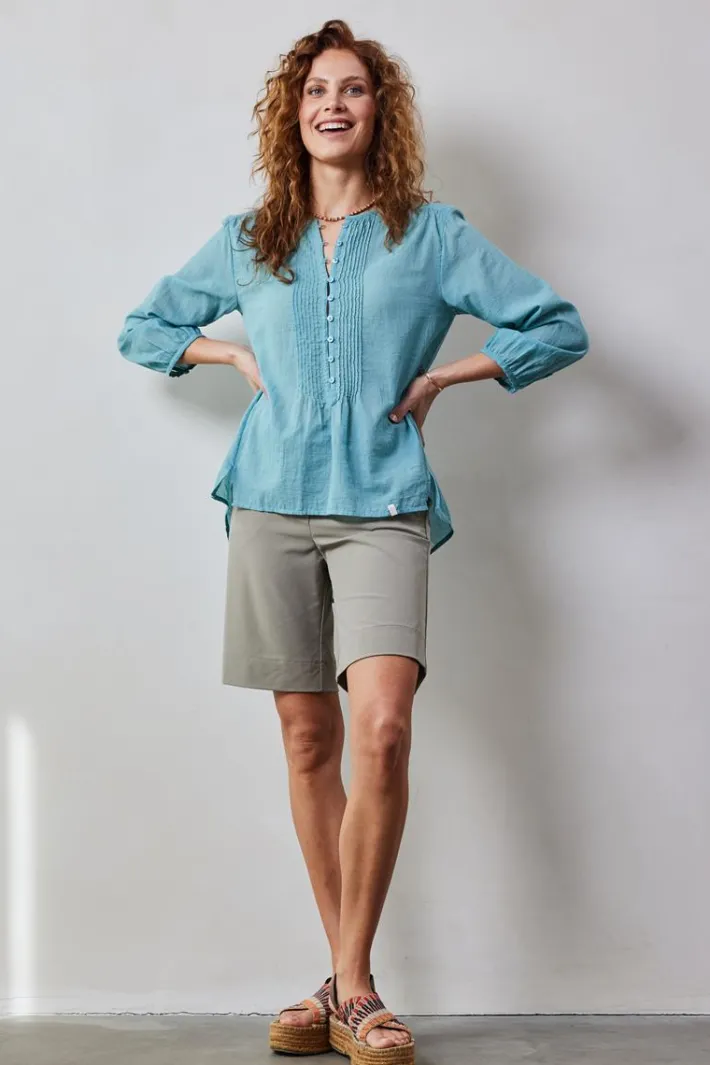 DiDi Blouse Lucy in Dusty Turqoise- Blouses