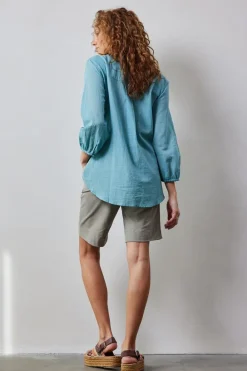 DiDi Blouse Lucy in Dusty Turqoise- Blouses