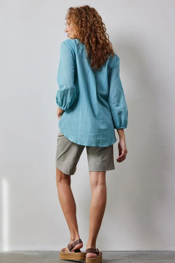 DiDi Blouse Lucy in Dusty Turqoise- Blouses