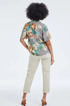 DiDi Blouse Manna Taupe Rising sun print- Blouses