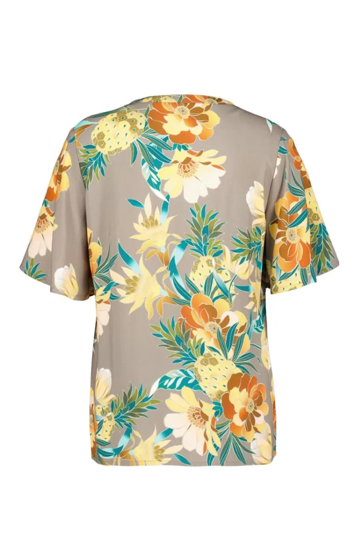 DiDi Blouse Manna Taupe Rising sun print- Blouses