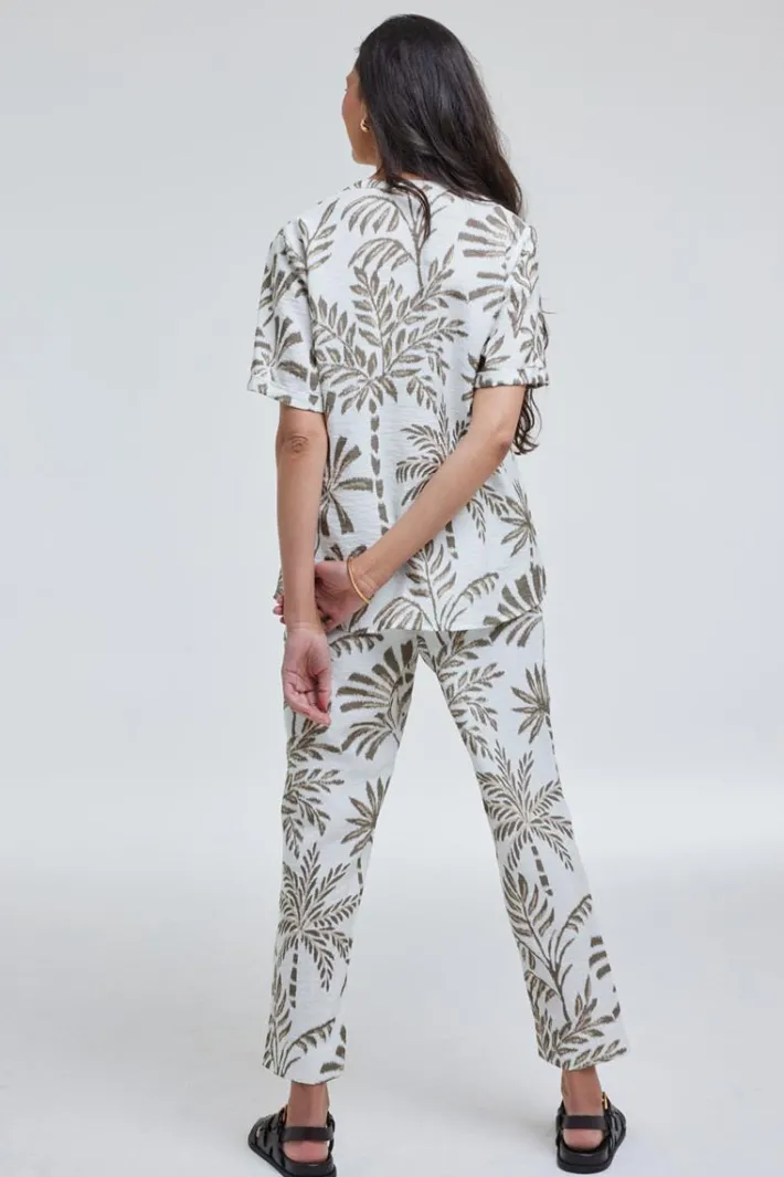 DiDi Blouse Moana Offwhite Palmer print- Blouses