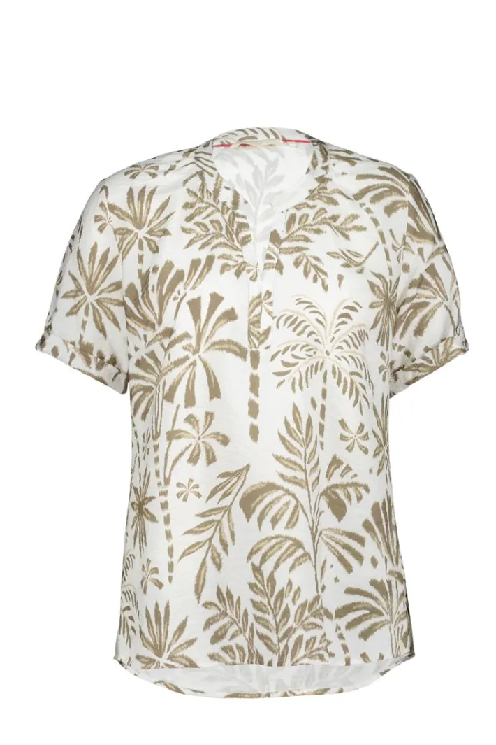 DiDi Blouse Moana Offwhite Palmer print- Blouses