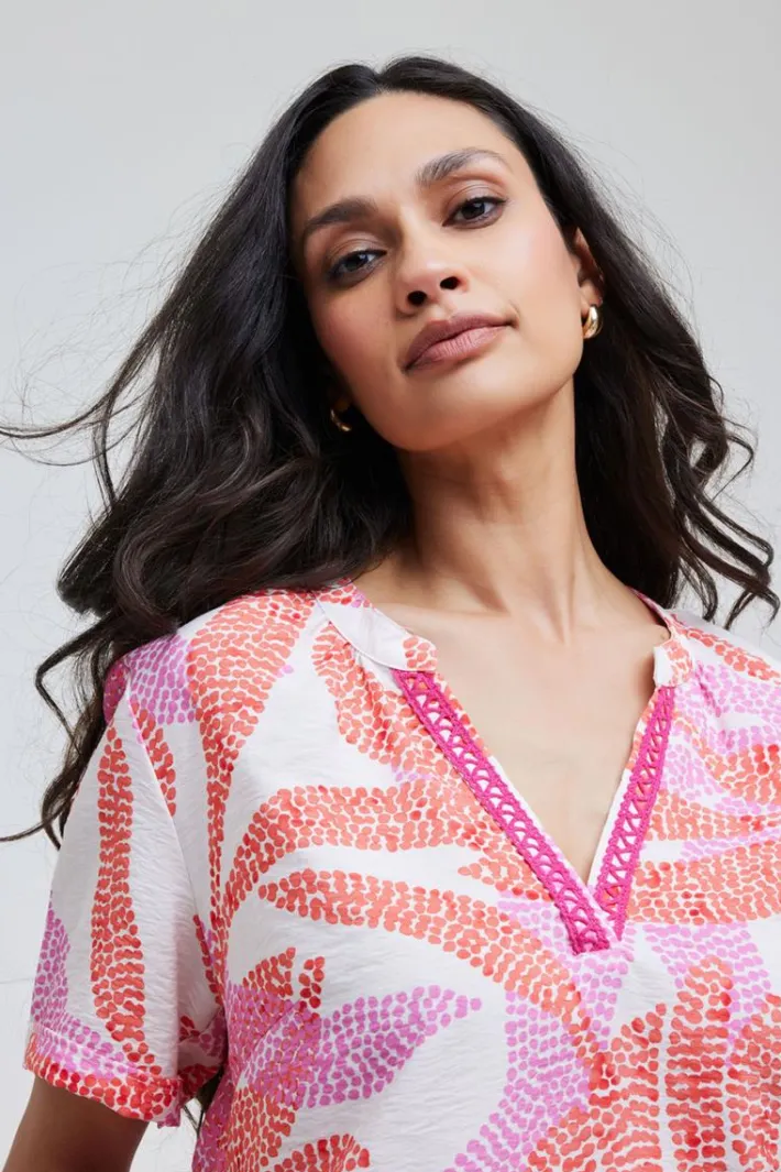 DiDi Blouse Moon Pink Bahia print- Blouses