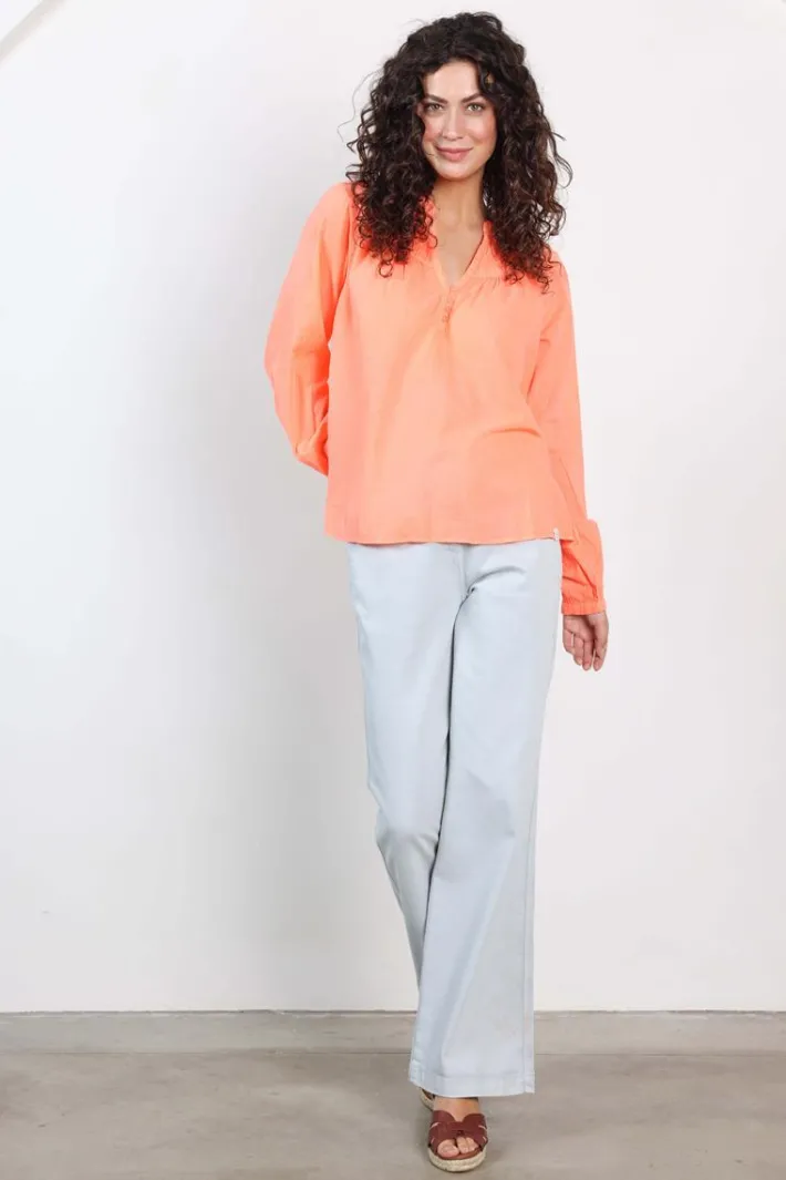 DiDi Blouse Nelsa Neon orange- Blouses