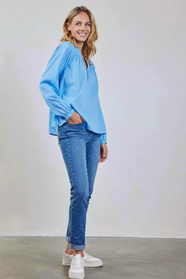 DiDi Blouse Nelsa Sky blue- Blouses