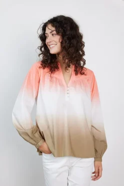 DiDi Blouse Nelsi dip dye Neon orange- Blouses