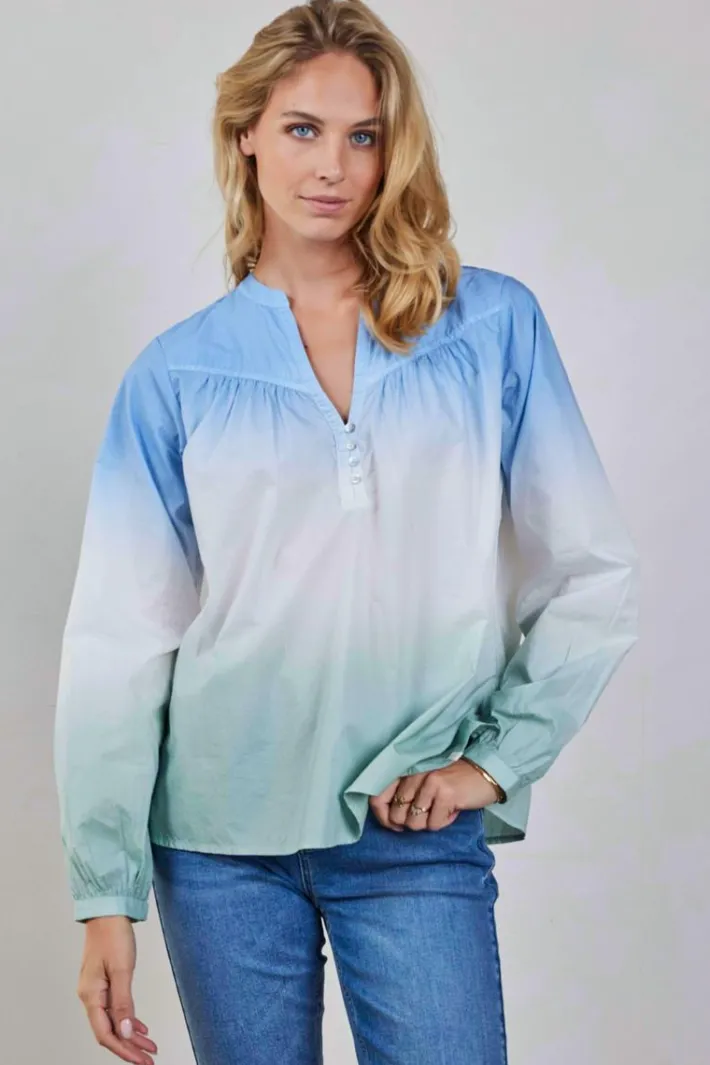 DiDi Blouse Nelsi dip dye Sky blue- Blouses