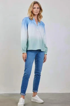DiDi Blouse Nelsi dip dye Sky blue- Blouses