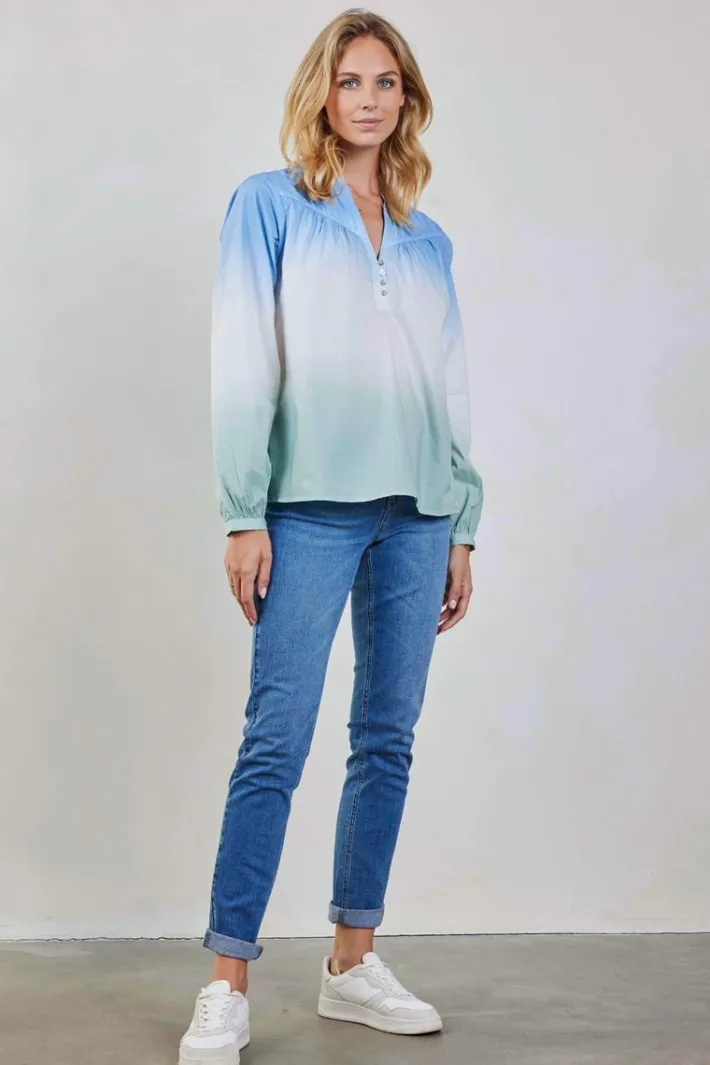 DiDi Blouse Nelsi dip dye Sky blue- Blouses