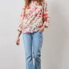 DiDi Blouse Nice in Offwhite with Indian flower print- Blouses