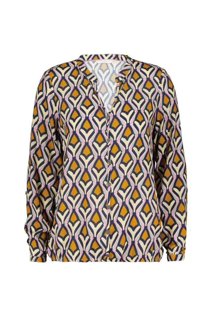 DiDi Blouse Nyssa in offwhite with cosmic dreams print- Blouses