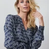 DiDi Blouse Party Dark blue Glow print- Blouses