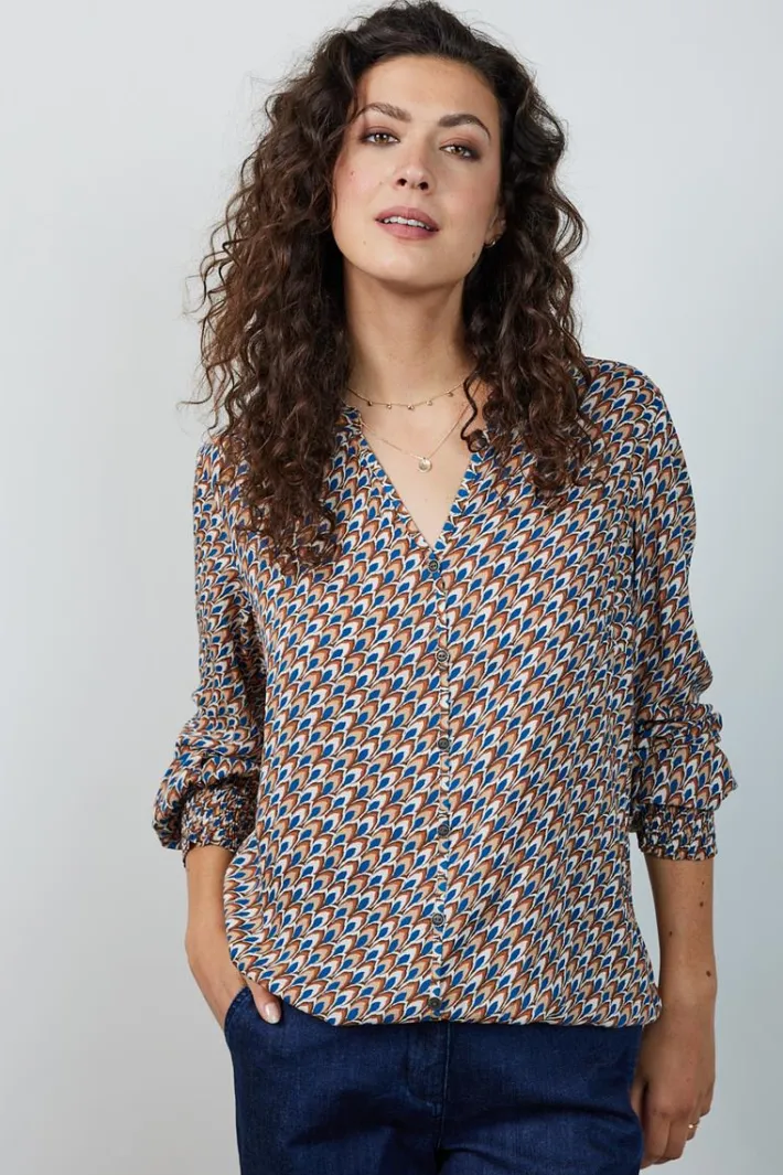 DiDi Blouse Party Sand Plume print- Blouses