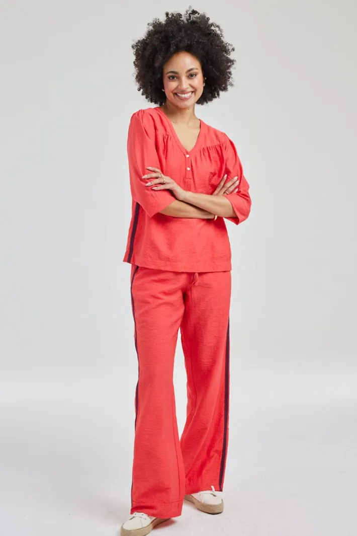 DiDi Blouse Pearl in Rose red- Blouses