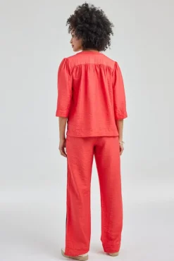 DiDi Blouse Pearl in Rose red- Blouses