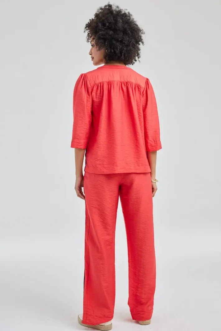 DiDi Blouse Pearl in Rose red- Blouses