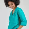DiDi Blouse pearl in Sea green- Blouses