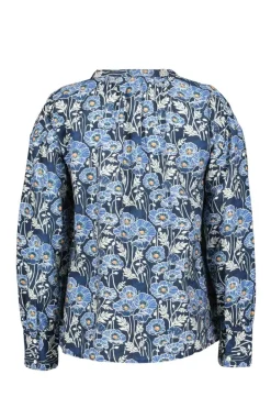 DiDi Blouse Sari Blue Lotti print- Blouses