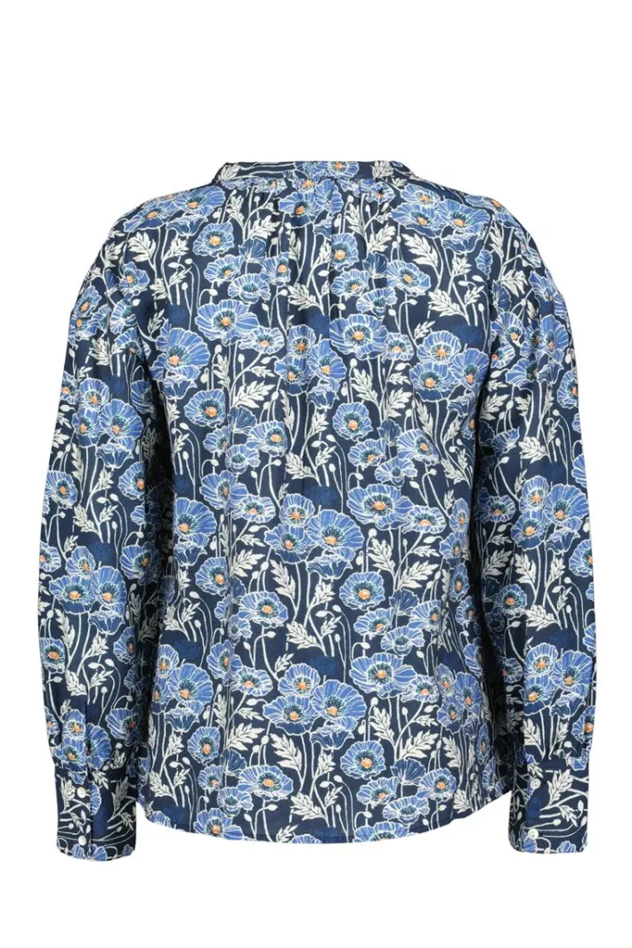 DiDi Blouse Sari Blue Lotti print- Blouses