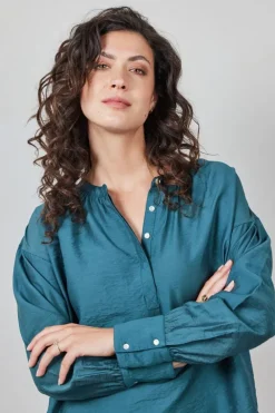 DiDi Blouse Sari Dark sea green- Blouses