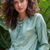DiDi Blouse Sari in granite green- Blouses
