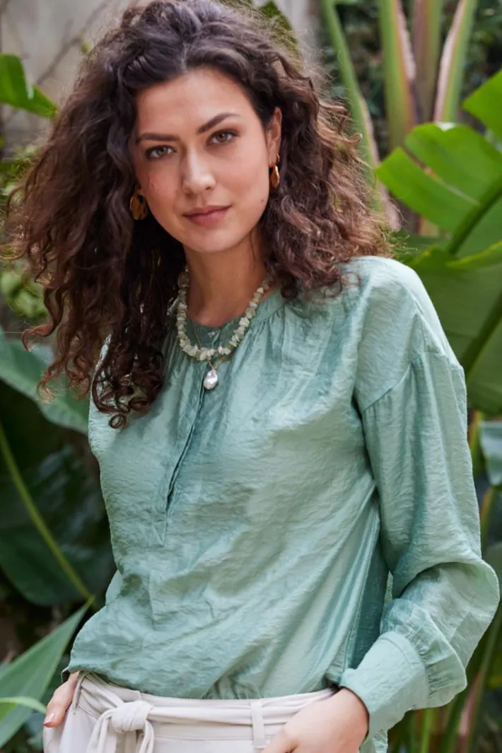DiDi Blouse Sari in granite green- Blouses