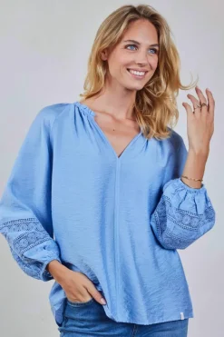 DiDi Blouse Soleil Placid blue- Blouses
