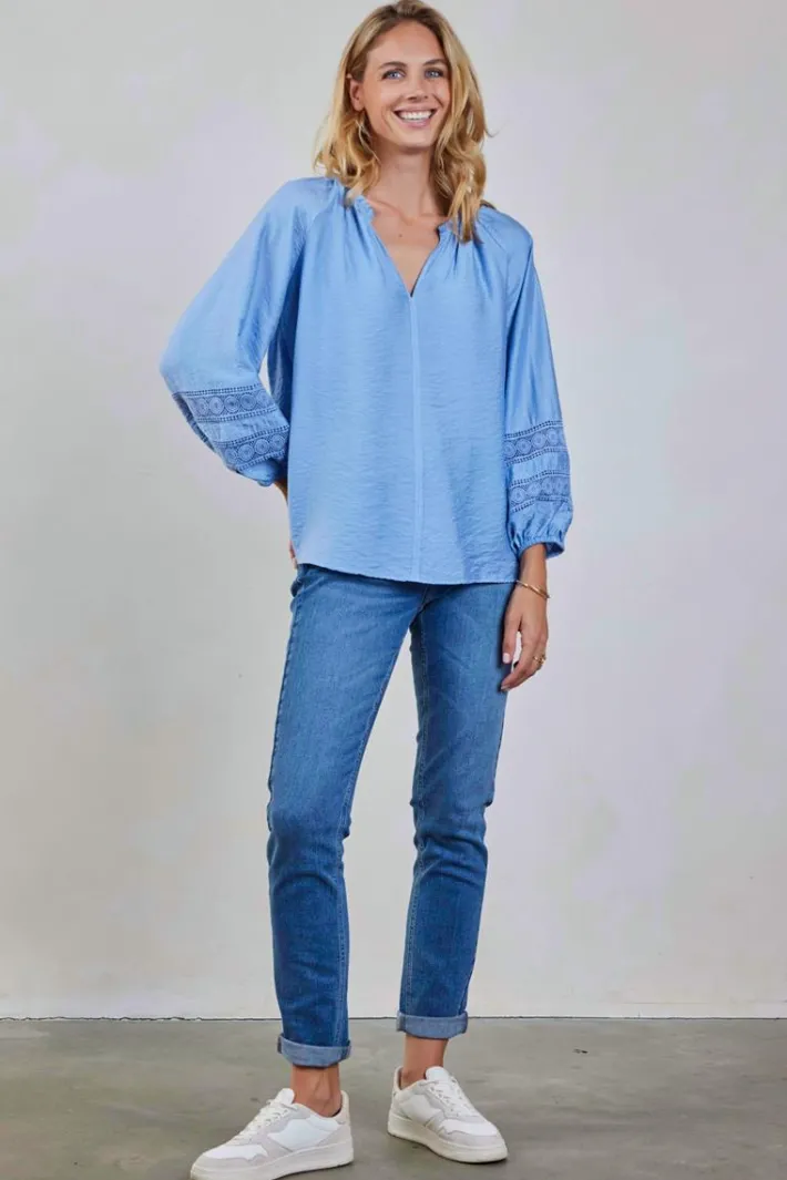 DiDi Blouse Soleil Placid blue- Blouses