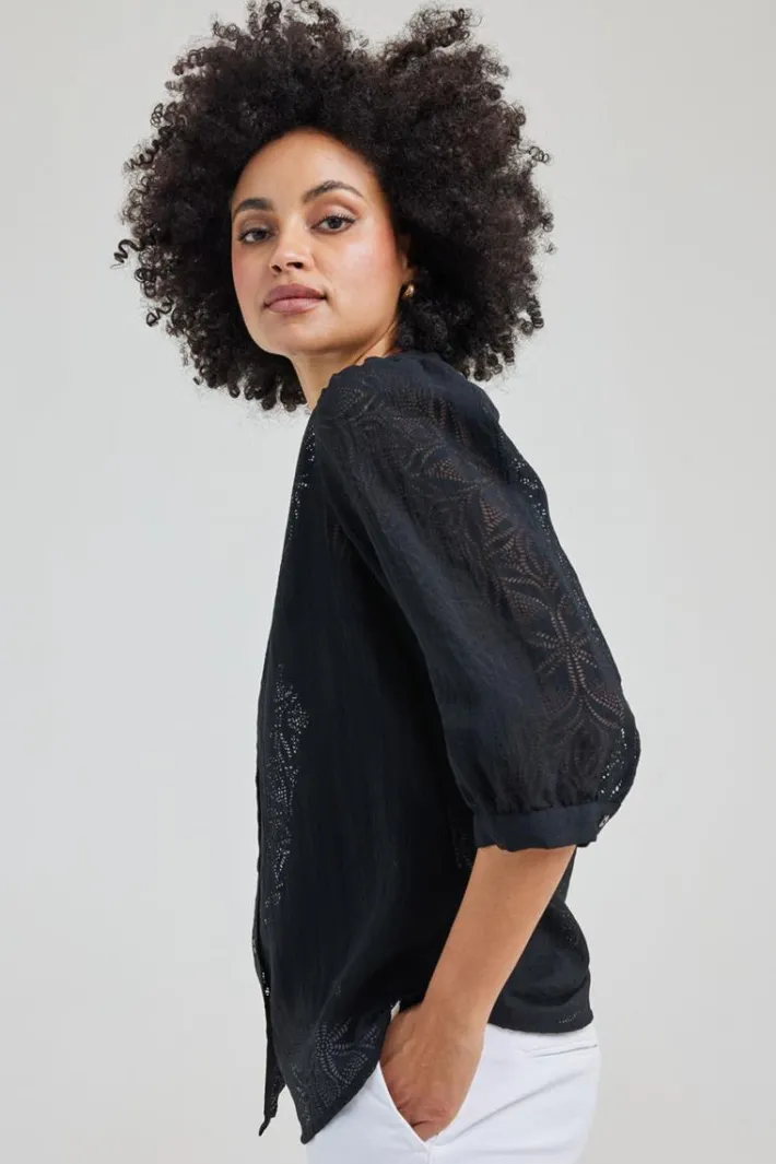 DiDi Blouse Tale Black- Blouses