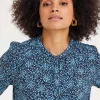 DiDi Blouse Tyla Dark blue Fuji XS print- Blouses