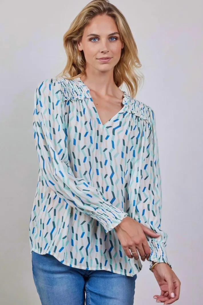 DiDi Blouse Vienna Offwhite Imperial print- Blouses