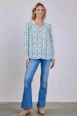 DiDi Blouse Vienna Offwhite Imperial print- Blouses