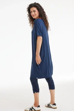 DiDi Capri legging ruffle in donkerblauw- Leggings | Basics