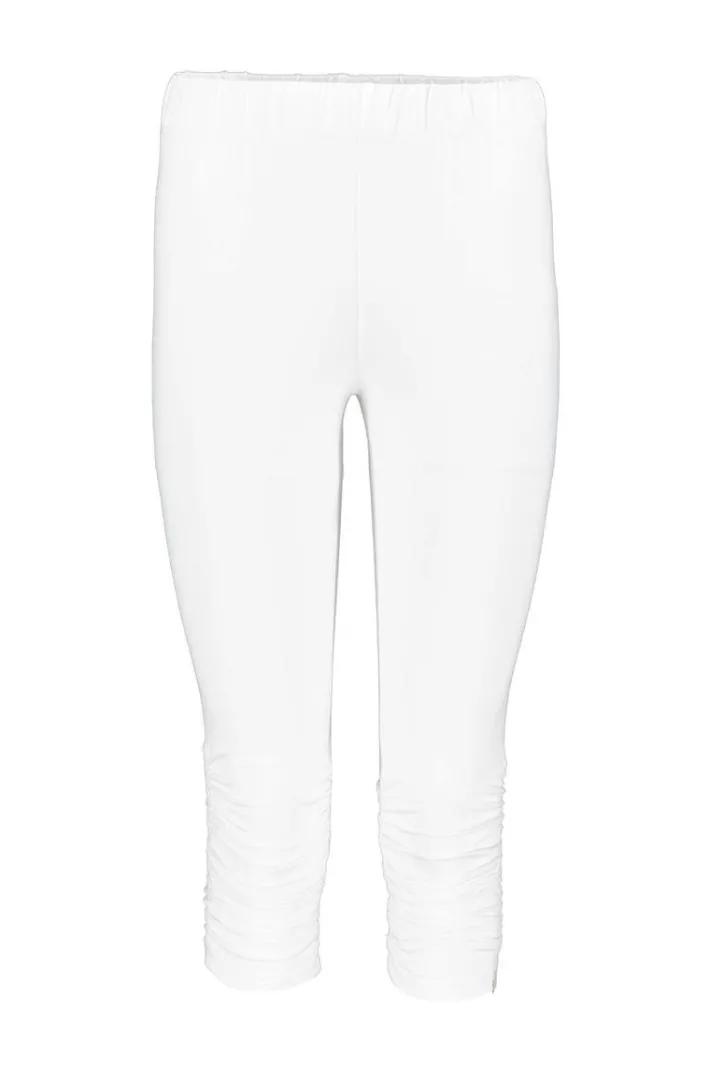 DiDi Capri legging ruffle in white- Leggings | Basics
