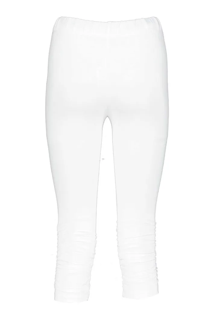 DiDi Capri legging ruffle in white- Leggings | Basics