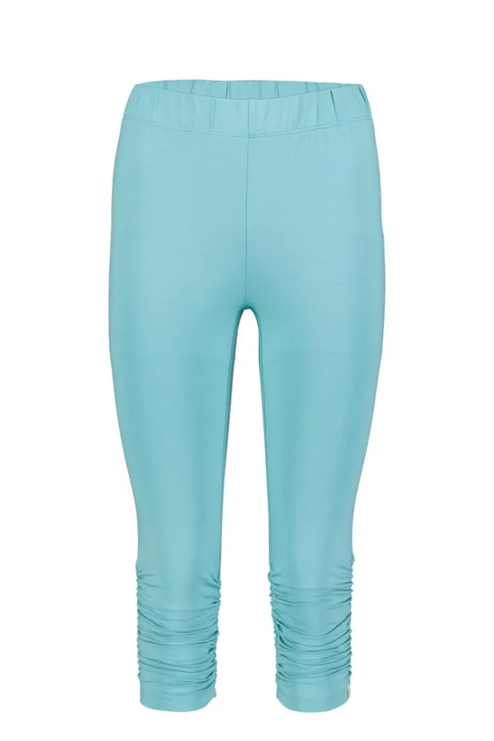 DiDi Capri leggings ruffle in Dusty turquoise- Leggings | Basics