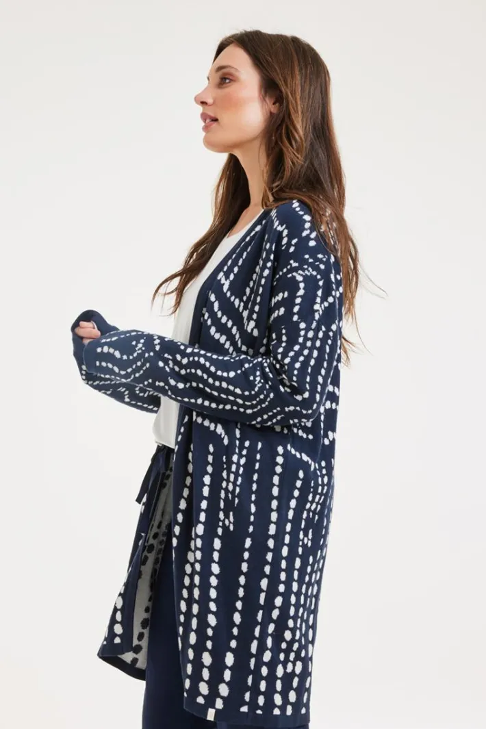 DiDi Cardigan Source jacquard Dark blue- Truien & Vesten | Cardigans