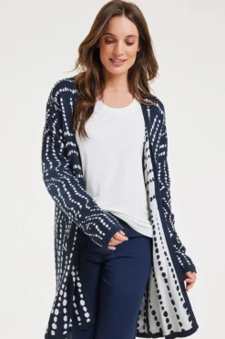 DiDi Cardigan Source jacquard Dark blue- Truien & Vesten | Cardigans