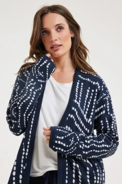 DiDi Cardigan Source jacquard Dark blue- Truien & Vesten | Cardigans