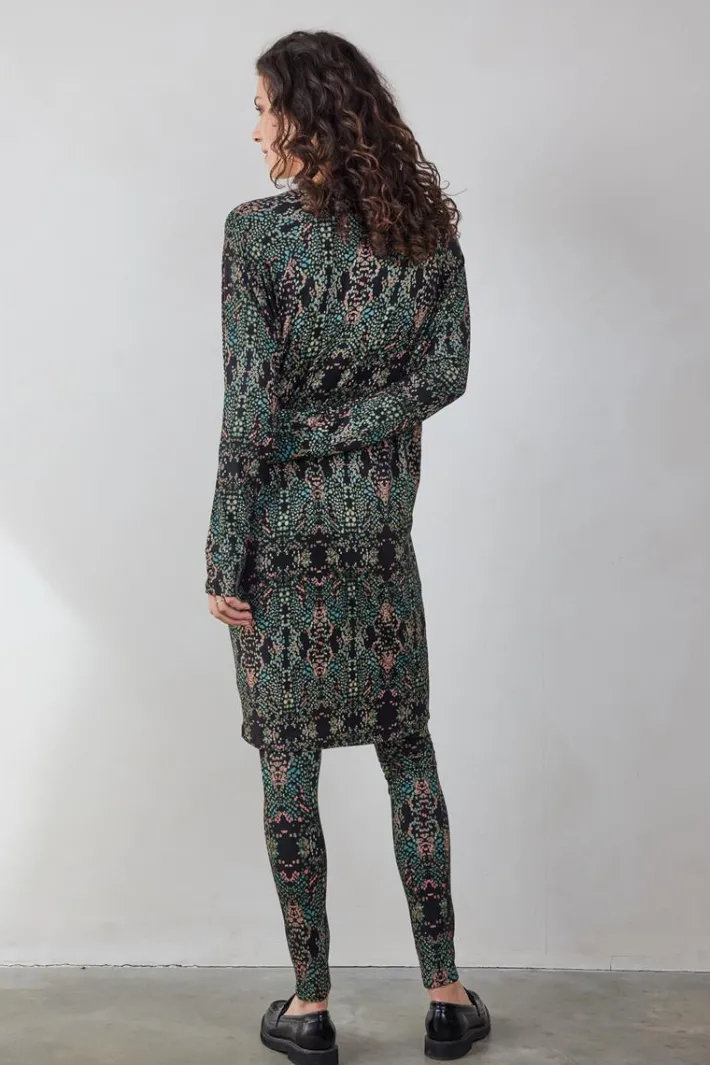 DiDi Comfy loose dress Black Puntos print- Jurken & Tunieken