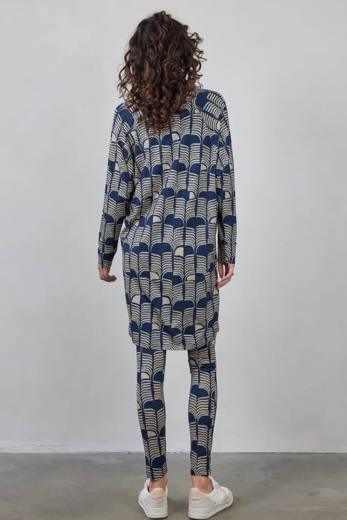 DiDi Comfy loose dress Dark blue Glow print- Jurken & Tunieken