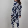 DiDi Comfy loose dress printed 3/4 in Darkblue met Dancing dots print- Jurken & Tunieken