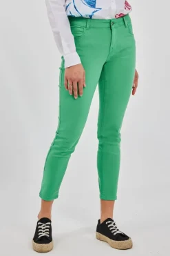 DiDi Cropped 7/8 pants in Green Spruce- Lange Broeken