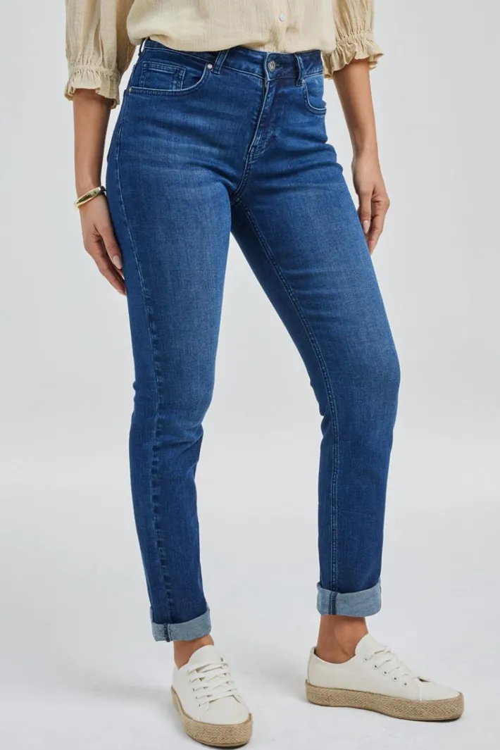 DiDi Denim pants Liv slim fit Dark blue- Denim | Lange Broeken
