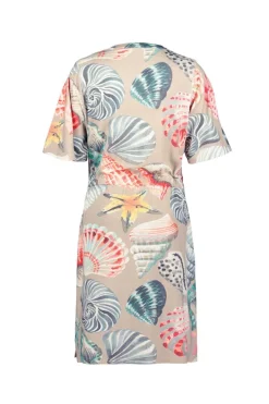 DiDi Dress Baily in Feather grey with Ocean treasures print- Jurken & Tunieken