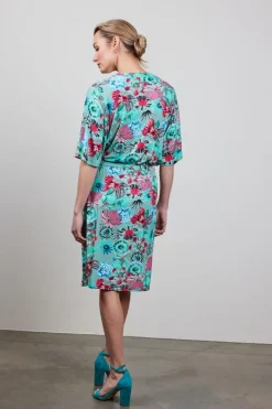 DiDi Dress Baily in granite green with Floral Medley- Jurken & Tunieken