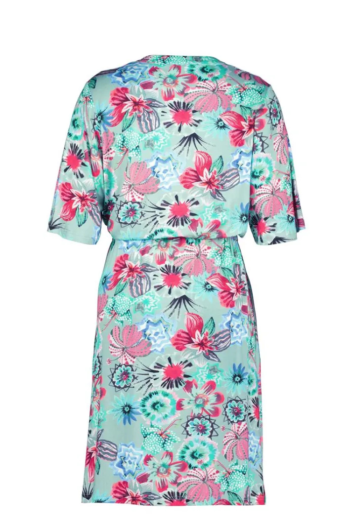 DiDi Dress Baily in granite green with Floral Medley- Jurken & Tunieken