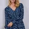 DiDi Dress Costa Dark blue Source print- Jurken & Tunieken