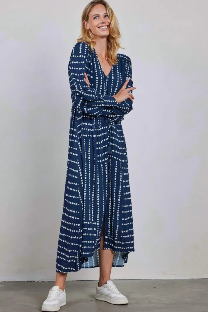 DiDi Dress Costa Dark blue Source print- Jurken & Tunieken